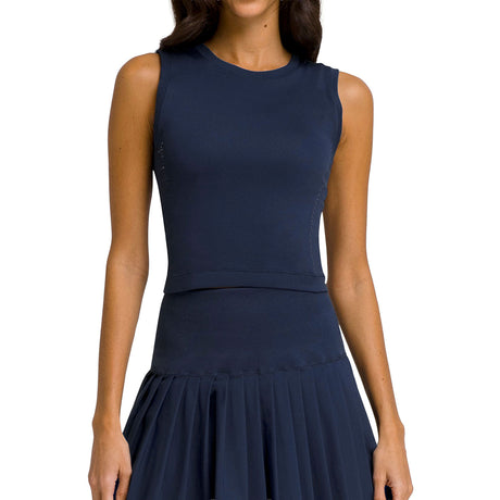 Wilson Pro Seamless tanktop voor dames in donkerblauw met bijpassende plisserok