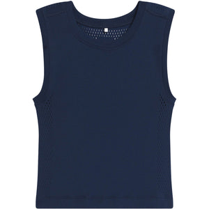Donkerblauwe Wilson Pro Seamless tanktop plat gefotografeerd, vooraanzicht